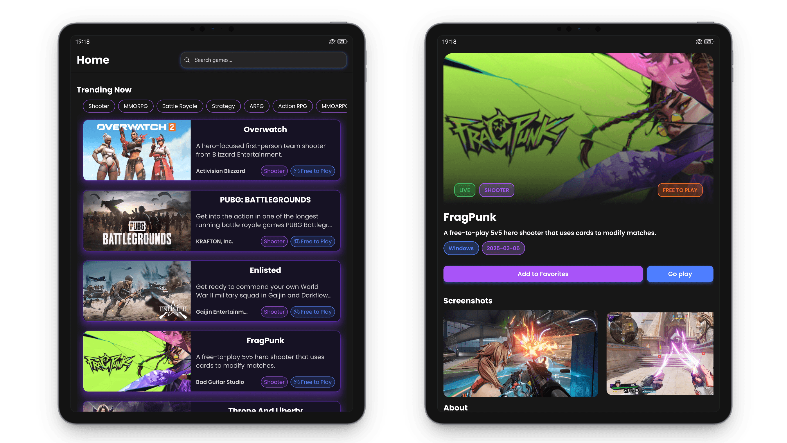 React Native Games Catalog